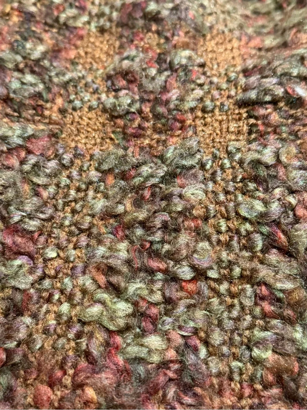 Pottery Barn Chunky Woven Throw Blanket Rust Earth-tones 60”x42” + fringe